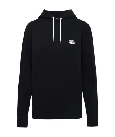 Maison Kitsuné Embroidered-motif Drawstring Hoodie In Black