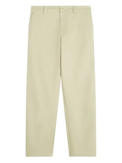 Maison Kitsuné Embroidered-pocket Trousers In Green