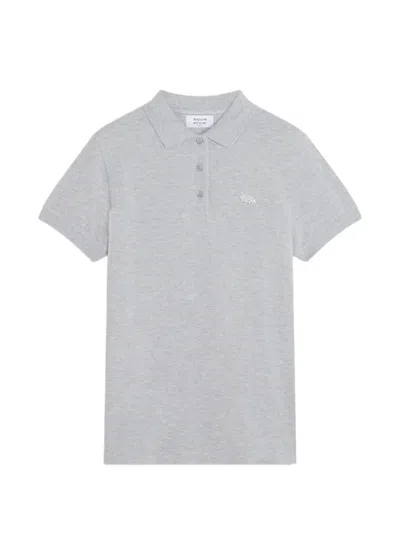 Maison Kitsuné Embroidered Polo Shirt In Gray