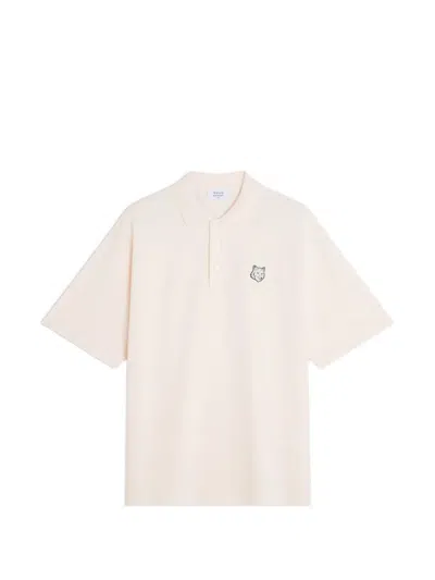 Maison Kitsuné Embroidered Polo Shirt In Pink