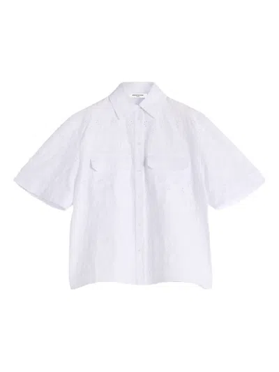 Maison Kitsuné Embroidered Short-sleeve Shirt