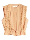 Maison Kitsuné Embroidered Sleeveless Blouse In Neutral