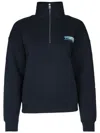 Maison Kitsuné Navy Blue High Neck Sweatshirt In Blue