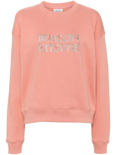 Maison Kitsuné Embroidered Sweatshirt In Pink