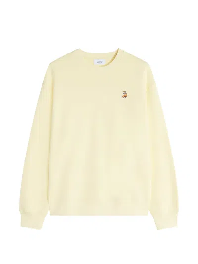 Maison Kitsuné Embroidered Sweatshirt In Yellow