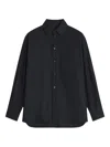 Maison Kitsuné Embroidered Wool Shirt In Black