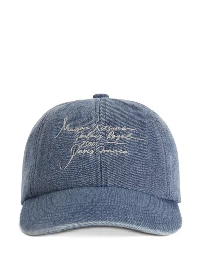 Maison Kitsuné Embroidery Baseball Cap In Blue
