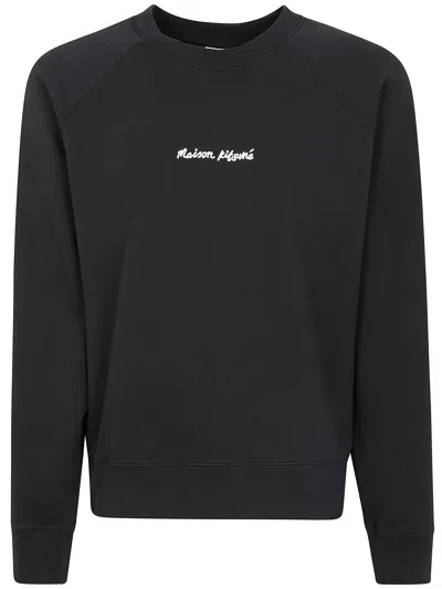 Maison Kitsuné Maison Kitsune Embroidery Oversize Reglan Sweatshirt In Blue