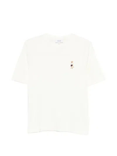 Maison Kitsuné Fox Cotton T Shirt Short Sleeves Cropped In White