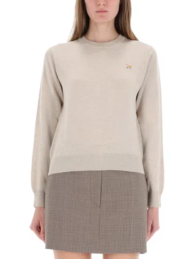 Maison Kitsuné Exquisite Merino Wool Sweater For Women In Neutral