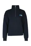 Maison Kitsuné Navy Blue High Neck Sweatshirt In Blue