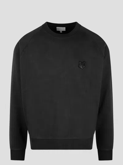 Maison Kitsuné Bold Fox Head Patch Oversize Sweatshirt In Black