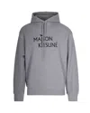 Maison Kitsuné Oversized Grey Cotton Hoodie With Adjustable Hood In Multi