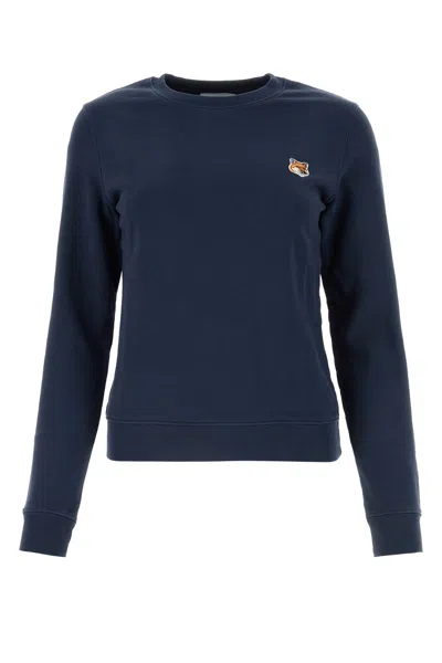 MAISON KITSUNÉ MAISON KITSUNE NAVY BLUE COTTON SWEATSHIRT