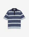 Maison Kitsuné Bold Fox Head Patch Fine Gauge Striped Polo Shirt