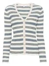 Maison Kitsuné Gerippter Cardigan Mit Streifen In Nude