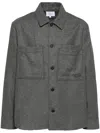 Maison Kitsuné Flannel Shirt Jacket In Grey