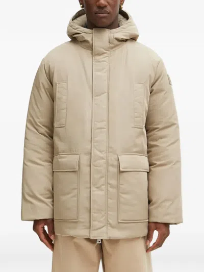 Maison Kitsuné Flap-pocket Hooded Jacket In Brown