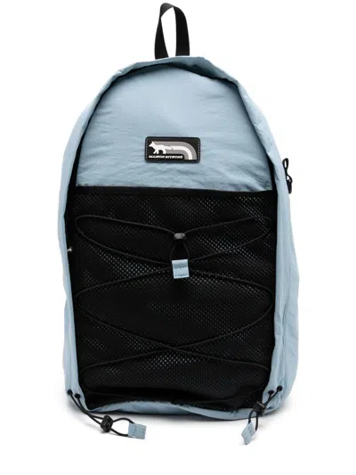 Maison Kitsuné Flash Fox Backpack In Blue