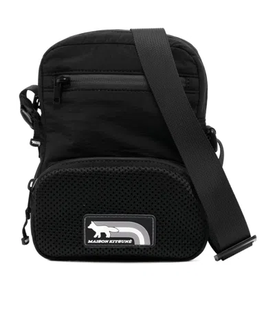 Maison Kitsuné Flash Fox Crossbody Pouch In Black