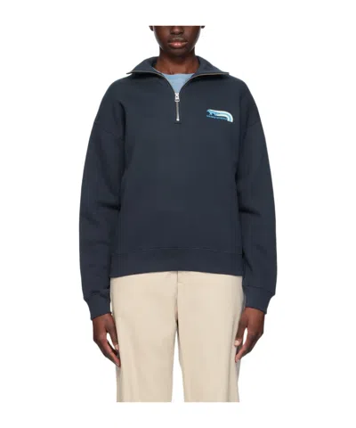 Maison Kitsuné Navy Flash Fox Sweatshirt In P492 Deep Navy