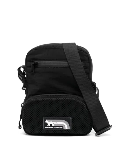 Maison Kitsuné Flash Fox Messenger Bag In Black