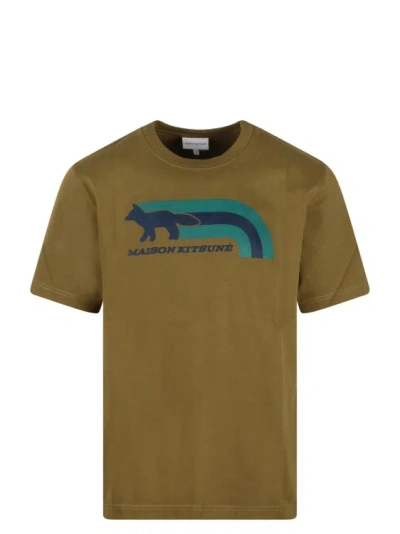Maison Kitsuné Flash Fox T-shirt In Brown