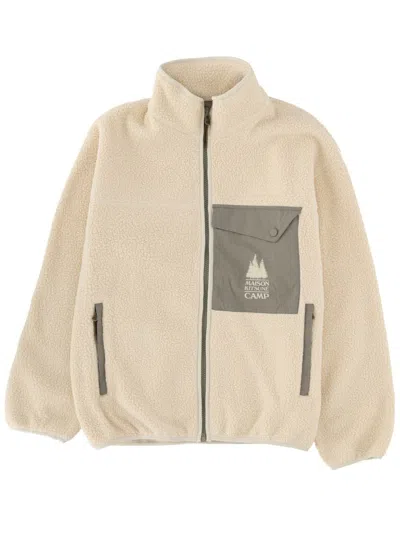 Maison Kitsuné Casual Fleece Zipped Jacket In Neutral