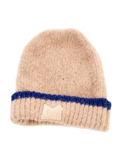 Pre-owned Maison Kitsuné Fleece Lined Knit Beanie With Embroidered Logo