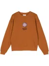 Maison Kitsuné Floating Flower Cotton Sweatshirt In Brown