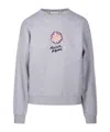 Maison Kitsuné Floating Flower Cotton Sweatshirt In Gray