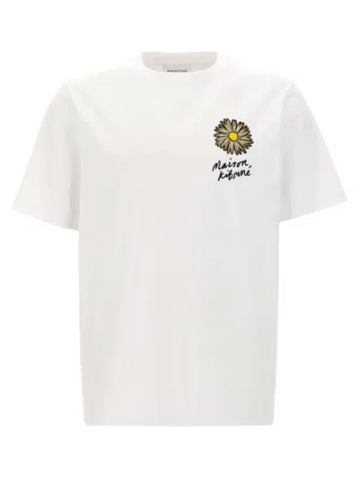 Maison Kitsuné 'floating Flower' T-shirt In White