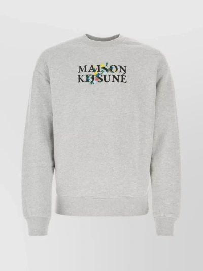 Maison Kitsuné Maison Kitsune Flowers Comfort Sweatshirt In Grey