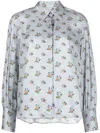 Maison Kitsuné Hemd Mit Blumen-print In Blau