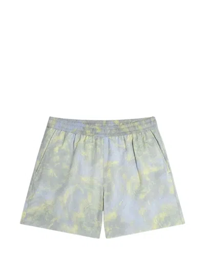 Maison Kitsuné Floral-print Seersucker Swim Shorts In Multi