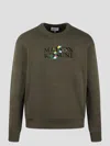 Maison Kitsuné Man Sweatshirt Military Green Size M Cotton