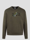 Maison Kitsuné Man Sweatshirt Military Green Size M Cotton In Green