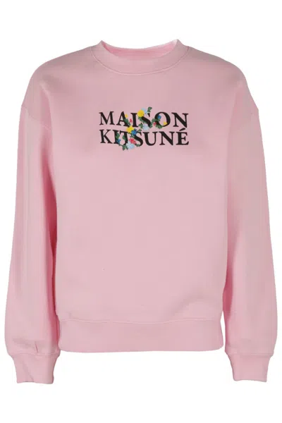 Maison Kitsuné Flowers Comfort Sweatshirt In Purple
