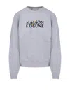 Maison Kitsuné Logo Printed Crewneck Sweatshirt In White