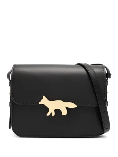 Maison Kitsuné Edie Black Leather Crossbody Bag