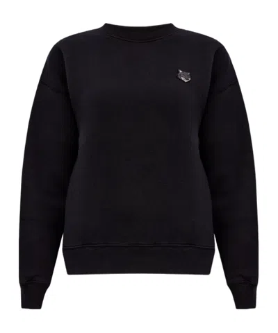 Maison Kitsuné Fox-appliqué Sweatshirt In Black