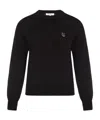 Maison Kitsuné Fox Head Patch Knitted Jumper In Black