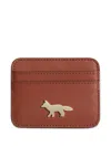 Maison Kitsuné Fox-appliqué Cardholder In Brown