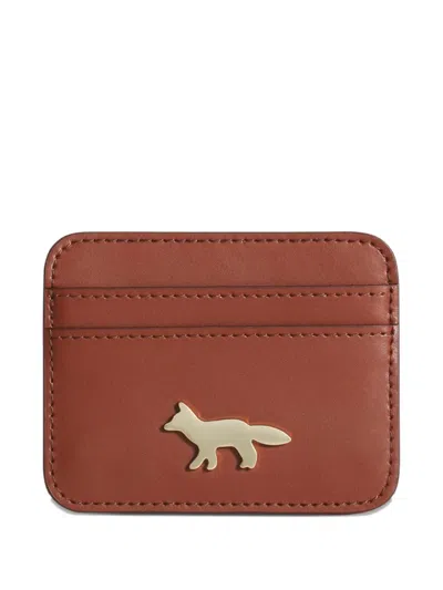 Maison Kitsuné Fox-appliqué Cardholder In Brown