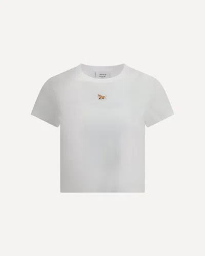 Maison Kitsuné Fox Baby Crop T-shirt In White