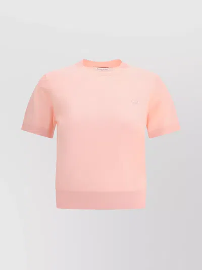Maison Kitsuné Fox Baby Knit T-shirt In Pink