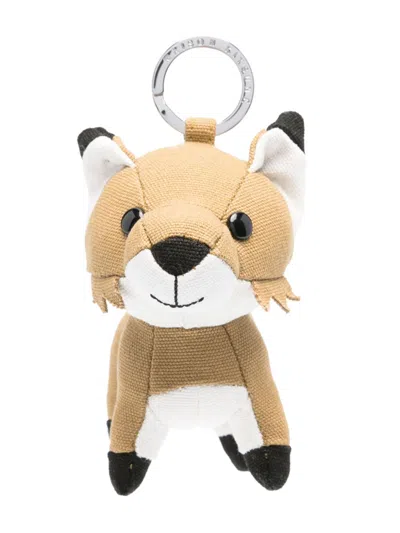 Maison Kitsuné Maison Kitsune' Fox Bag Charm In Beige