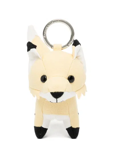 Maison Kitsuné Fox Bag Charm In Neutral