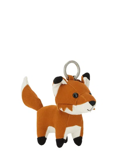 Maison Kitsuné Fox Bag Keychain In Orange