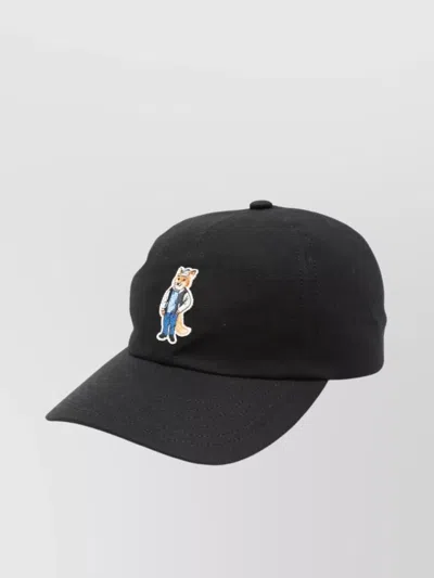 MAISON KITSUNÉ FOX BASEBALL CAP COTTON STRAP BRIM